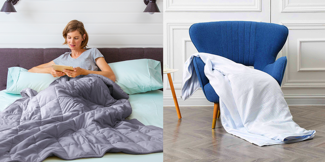 Person relaxing comfortably under a weighted blanket demonstrating the calming effects and science-backed benefits for better sleep