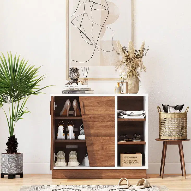 Creative shoe storage solutions for small spaces showing organized shoe racks, vertical storage and space-saving ideas for compact homes