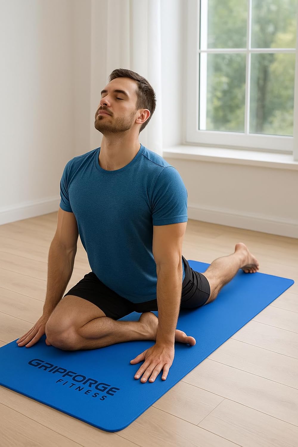 GRIPFORGE Eco-Friendly TPE Yoga Mat – 6mm Cushioned, Non-Slip & Sweat-Resistant | Made in India for Comfort, Strength & Focus