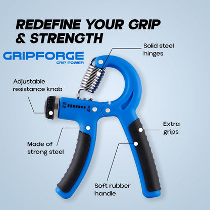 GRIPFORGE Adjustable Hand Gripper – Build Grip Power, Wrist Strength & Finger Control Anywhere, Anytime!